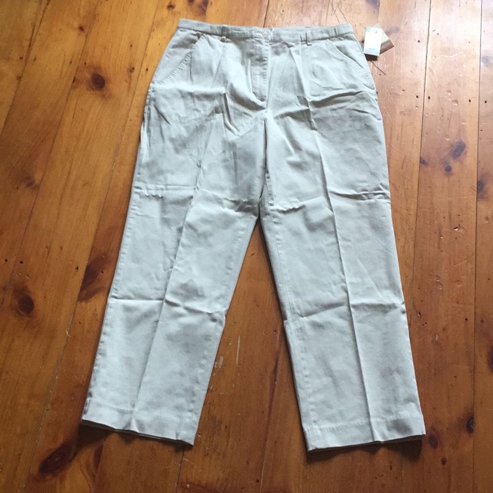 NWT Coldwater Creek Cream Straight-Leg Trousers